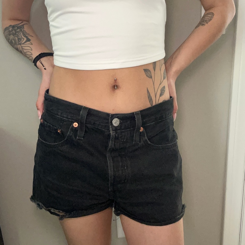 Black Denim Women's Shorts